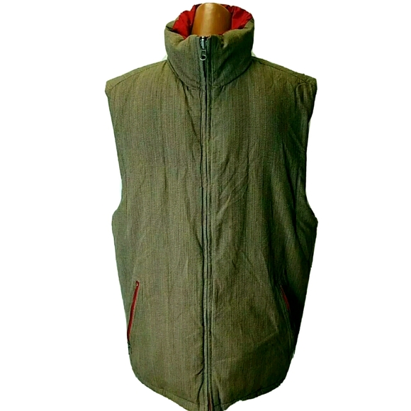 Eddie Bauer Other - Eddie Bauer Burgundy Plaid Goose Down Vest M